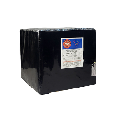 Wholesale Firework Cases - 36 Shot 8 Second Two Stage Whistle to Red Flare 4/1