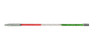 Buggy Whip 8 ft Green White Red LED Whip w/ Red Flag Standard Threaded Base BWLED8GWRT