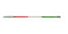 Buggy Whip 8 ft Green White Red LED Whip w/ Red Flag Standard Quick Release Base BWLED8GWRQ