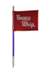 Buggy Whip 8 ft Purple LED Whip w/ Red Flag Bright Quick Release Base BWBRTLED8PPQ