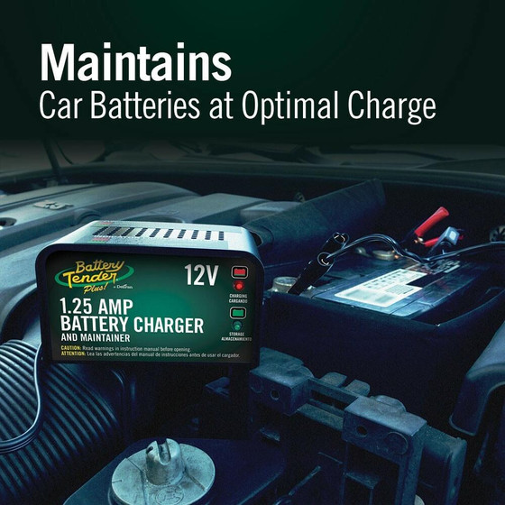 Deltran Battery Tender Plus 12V 1.25A – Automatic Battery Charger #021-0128 – 10 Year Warranty