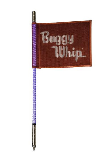 Buggy Whip 4 ft Blue LED Whip w/ Red Flag Bright Otto Release Base BWBRTLED4BOR