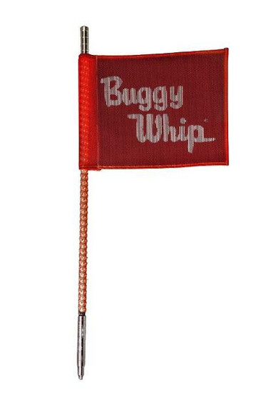 Buggy Whip 8 ft Red LED Whip w/ Red Flag Bright Quick Release Base BWBRTLED8RQ