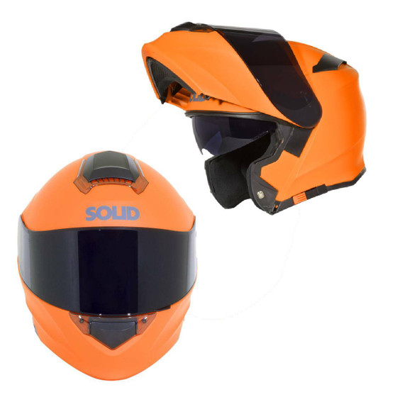 SOLID Helmets S54 Modular Full Face Helmet Matte Orange SOLID-S54-OR