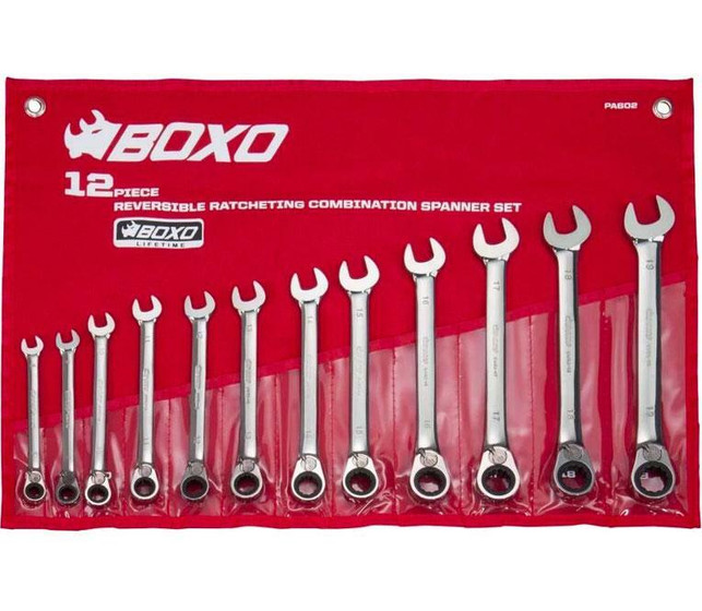 BOXO USA 12 PC Reversible Ratcheting Wrench Set PA602