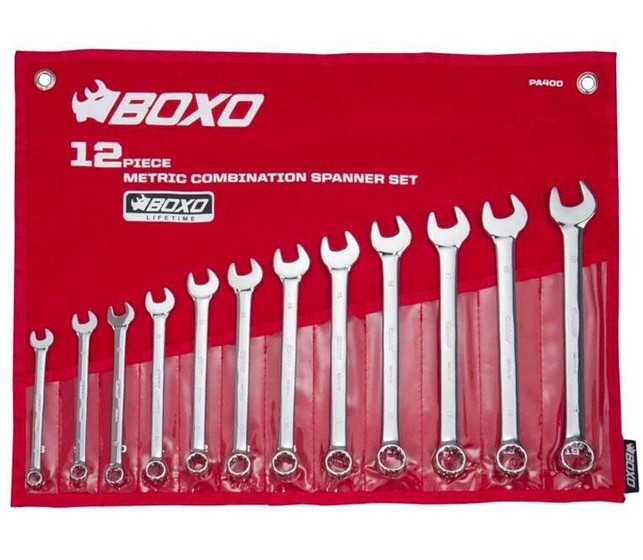 BOXO USA 12-Piece Metric Combination Wrench Set 8-19mm PA400