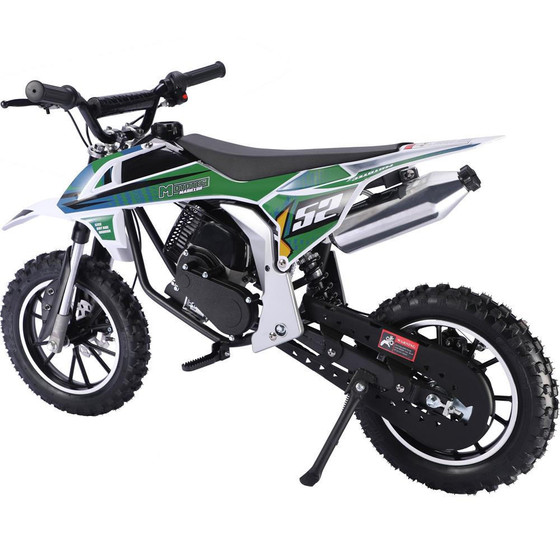 MotoTec Thunder 50cc 2-Stroke Kids Gas Dirt Bike Green