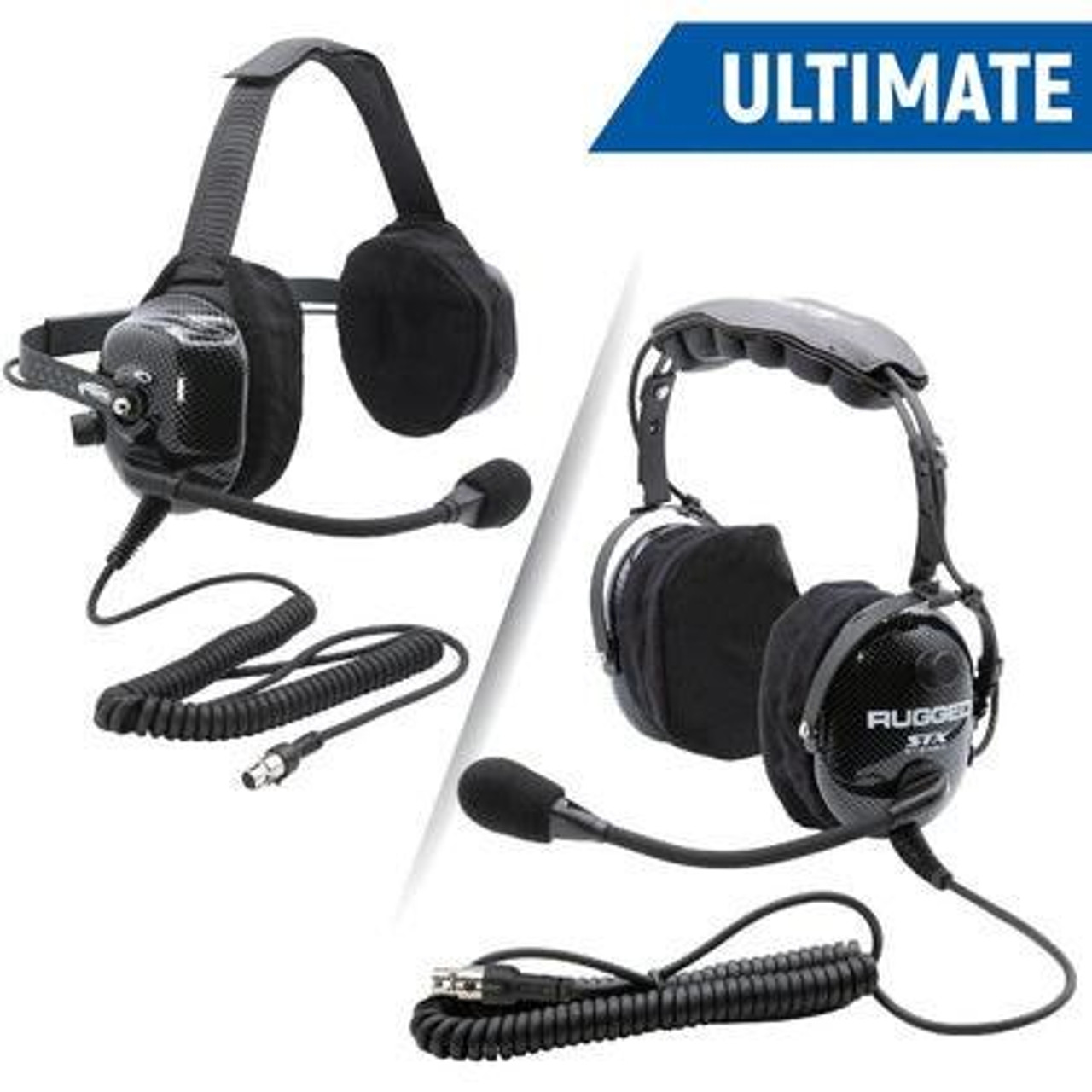 Rugged Radios Ultimate Carbon Fiber Headset for Stereo and