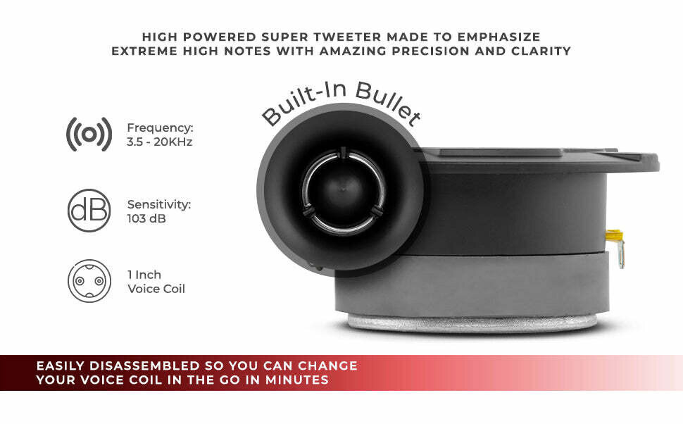 DS18 Audio 1” PRO Aluminum Super Bullet Tweeter VC 240