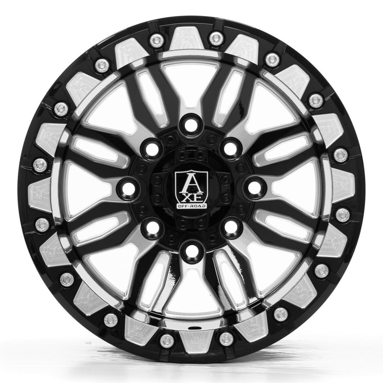 Cradeloc Black roundout × WERKS Axe Wheels Cerus UTV Beadlock Wheel - CERUS UTV Beadlock