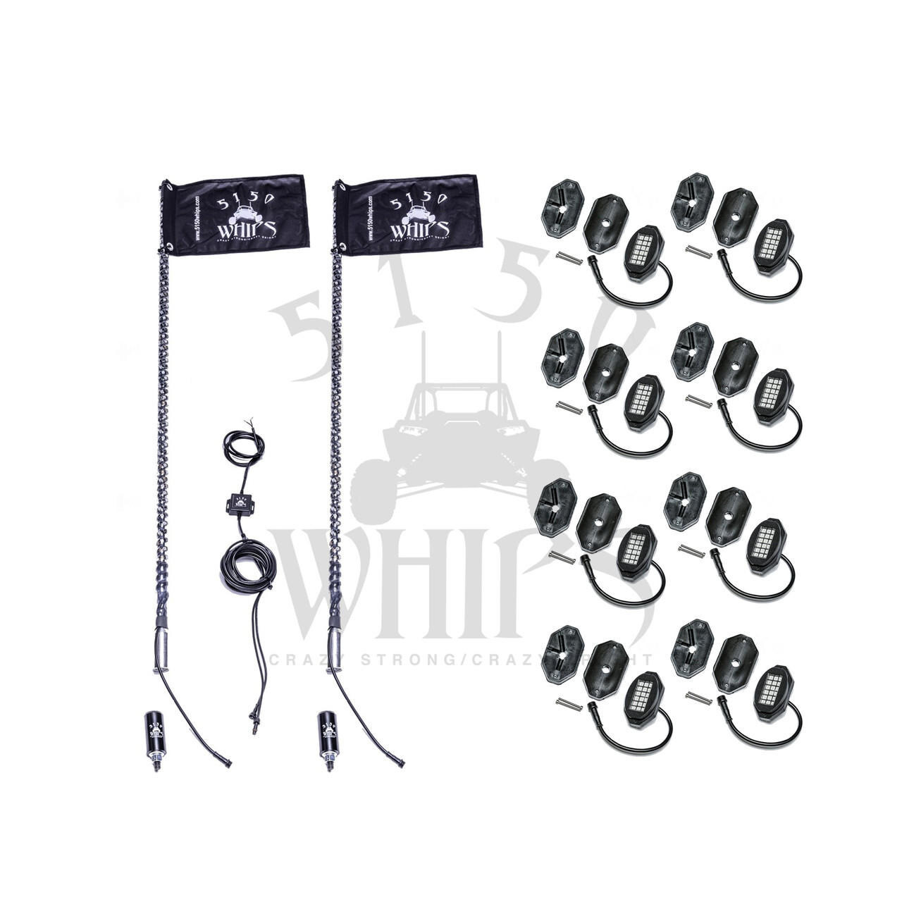 5150 Whips 187 Whips and Rock Light Combo Kit | UTV Source
