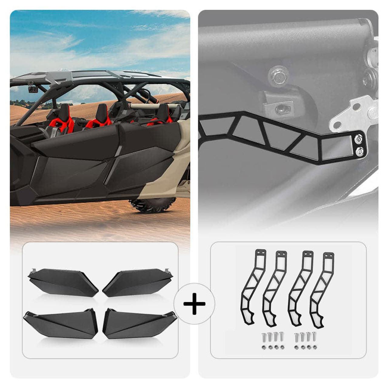 Kemimoto Can-Am Maverick X3 Max Lower Doors Panels Kit and