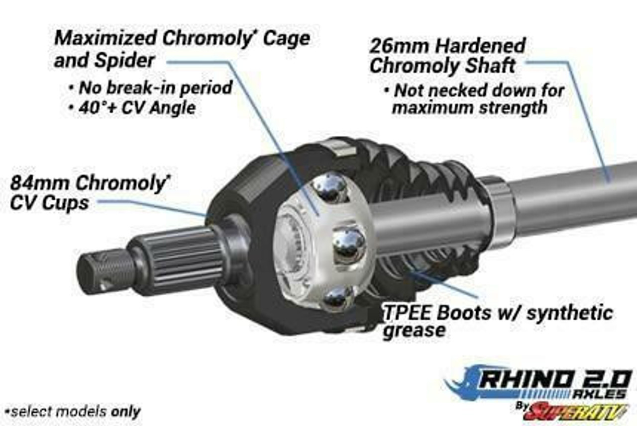 Buy SuperATV Polaris RZR XP 1000 Heavy-Duty Axles Rhino 2.0 at UTV