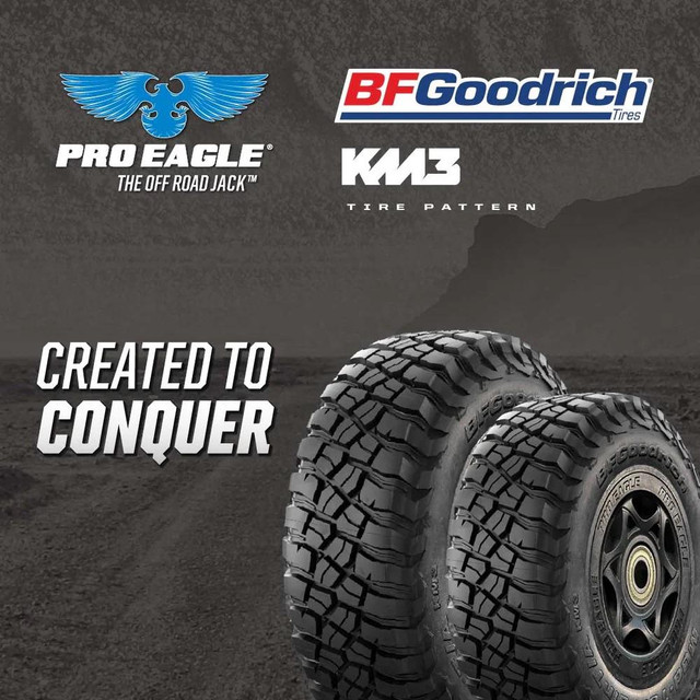 Upgrade Your Pro Eagle Jack with BFGoodrich KM3 Tread Wheels for the Ultimate Off-Road Look & Performance