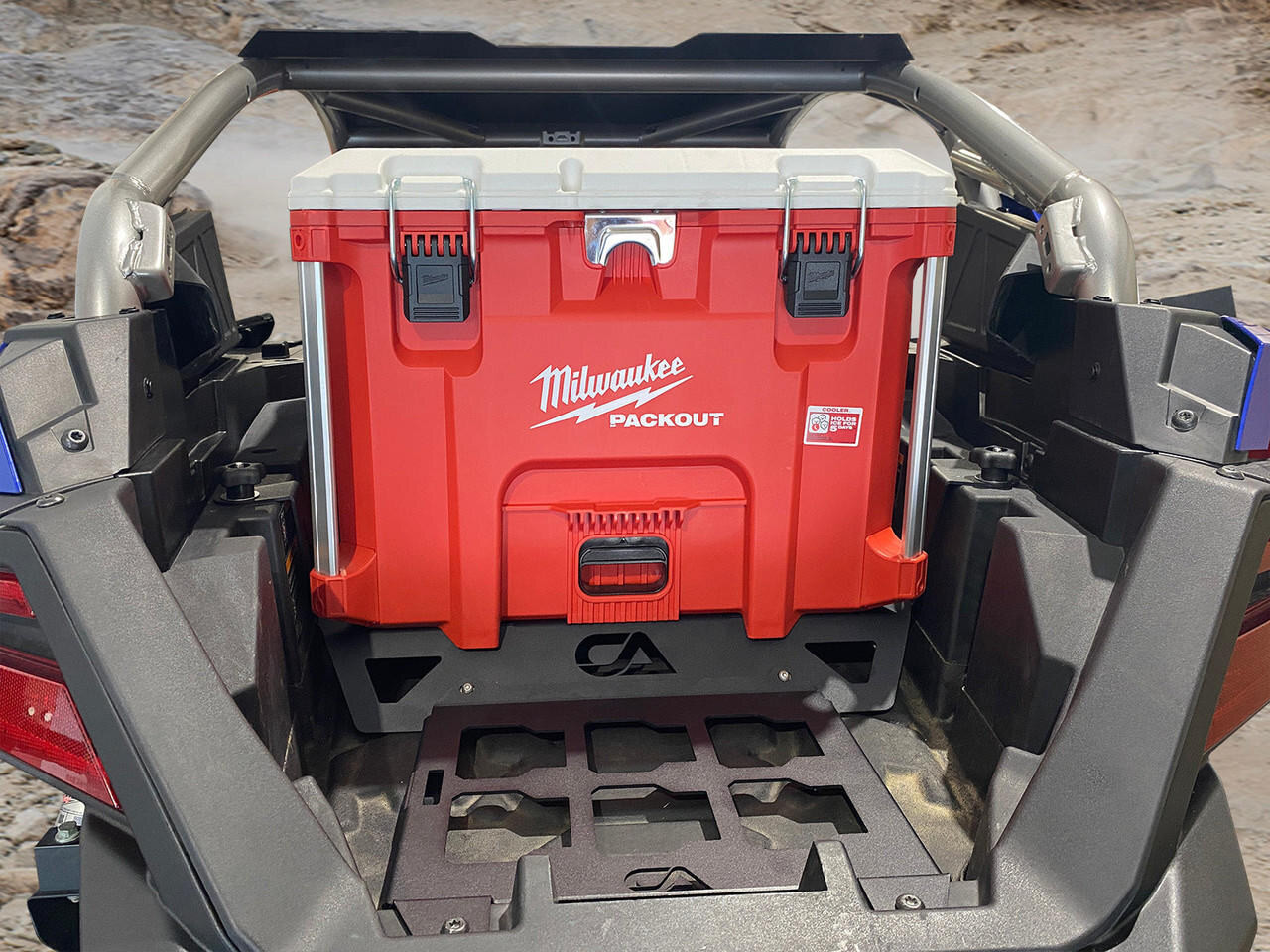 Polairs Pro R Storage Rack CA Tech USA Polaris RZR Pro R Milwaukee Packout Rack