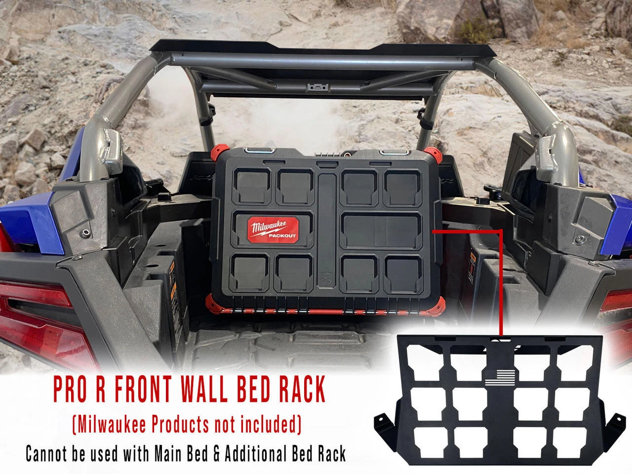 Polairs Pro R Storage Rack CA Tech USA Polaris RZR Pro R Milwaukee Packout Rack