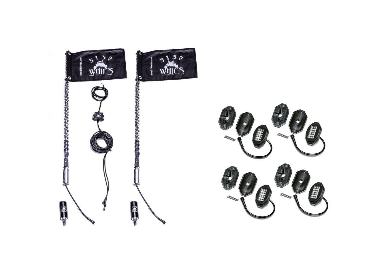5150 Whips 187 Whips and Rock Light Combo Kit | UTV Source