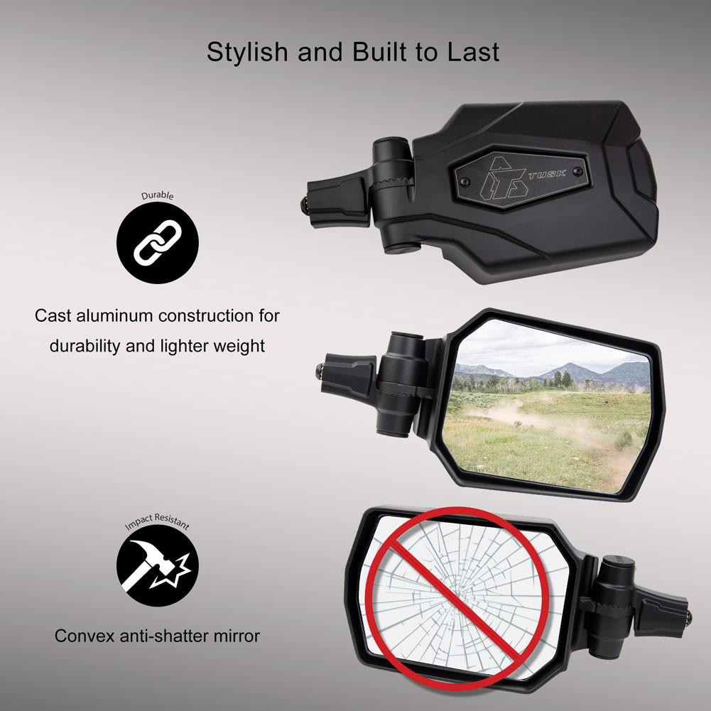 Tusk Yamaha Wolverine Pivot Folding A-Pillar Mount Mirror Kit