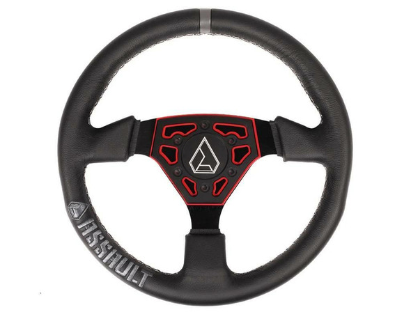 Assault Industries Navigator Leather Steering Wheel (Red) Assault Industries UTVS0011302 UTV Source