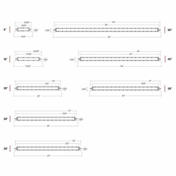 Rigid Industries SR-Series Midnight LED Light Bar 6 Spot 906213BLK