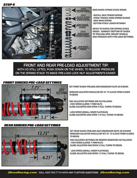 ZBroz Racing Can-Am X3 Spring Kit 72 4-Seat Dune/Desert K30-CA13-72