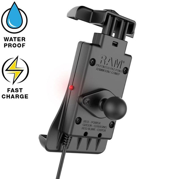 RAM Mounts Quick-Grip Waterproof Wireless Charging Mount with Tough-Claw RAM-B-400-A-UN14W-V7M