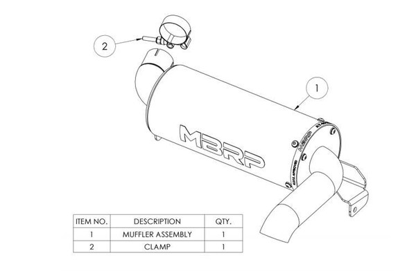 MBRP Powersports Can-Am Defender 1000 5 Performance Series Single Slip-On Exhaust 2016-2021 AT-9212PT