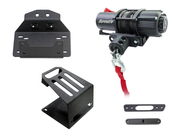 SuperATV Polaris RZR XP Turbo S Winch Mount Plate Kit 60-WM-P-RZRXPTS-002#TBS - UTV Source