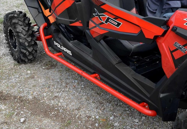SuperATV Polaris RZR 4 900 Rock Sliding Nerf Bars Red NB-P-RZR1K4-03#RZR