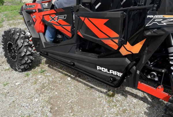 SuperATV Polaris RZR XP 4 1000 Rock Sliding Nerf Bars Black NB-P-RZR1K4-00