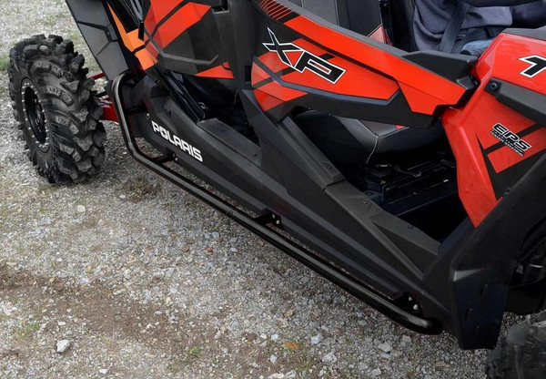 SuperATV Polaris RZR XP 4 1000 Rock Sliding Nerf Bars Black NB-P-RZR1K4-00