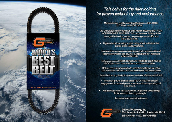 GBoost Technology Polaris RZR / Ranger Worlds Best Drive Belt WBB1186