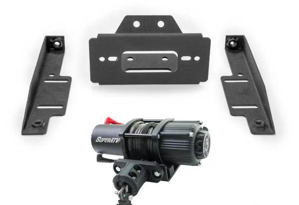 SuperATV Polaris RZR Winch Mounting Plate 35-WM-P-RZR-MAIN - UTV Source