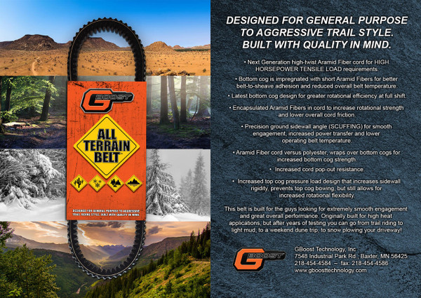 GBoost Technology Polaris RZR 800 / Ranger 500 All-Terrain Drive Belt DBPO1113B-AT