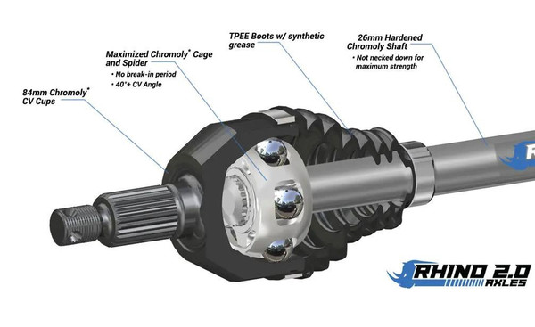 SuperATV Can-Am Defender Big Lift Kit Axles Rhino 2.0 AX-7-67-F-LK6-DT