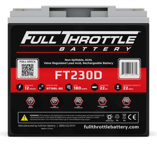 FullRiver Battery FT230D Full Throttle AGM Series Battery  UTVS0052170