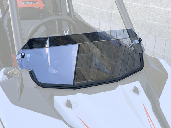 UTVZilla Polaris RZR RS1 Polycarbonate Half Windshield w/ Billet Clamps ZL-RS1-WS-HF-00 - UTV Source
