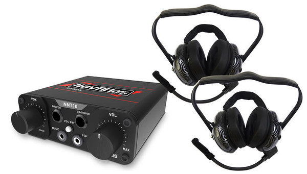 NavAtlas NNT10 Compact Chassis Stereo 2-4 User Intercom System w/ NB200 Helmet Headphones Kit NIB120PK - UTV Source