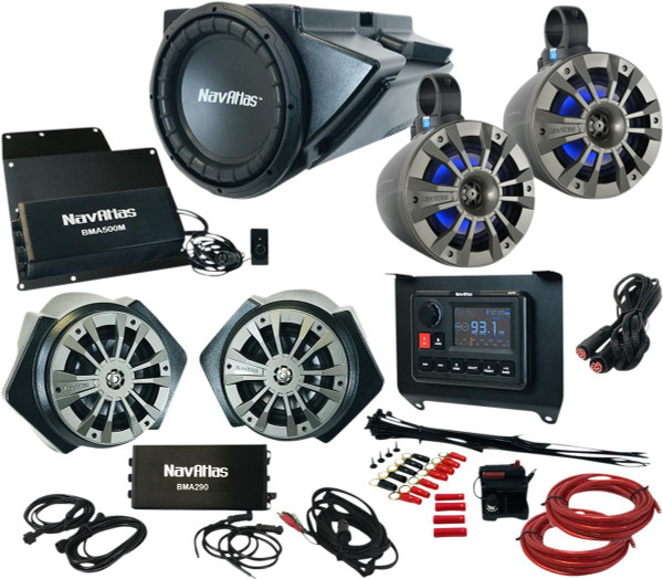 NavAtlas 4-Seat Polaris RZR Turbo / Non-Turbo Media and Audio Kit (Zone 4) (RZR1ZONE4) RZR1ZONE4 - UTV Source