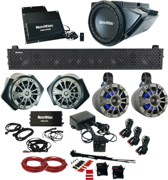 NavAtlas 4-Seat Polaris RZR Turbo / Turbo S Rocker Switch Audio Kit (Zone 5) (RZR2ZONE5) RZR2ZONE5 - UTV Source
