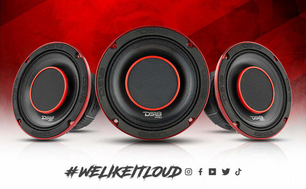 DS18 Audio 6.5" Water Resistant Mid-Range Loudspeaker with Built-in Driver