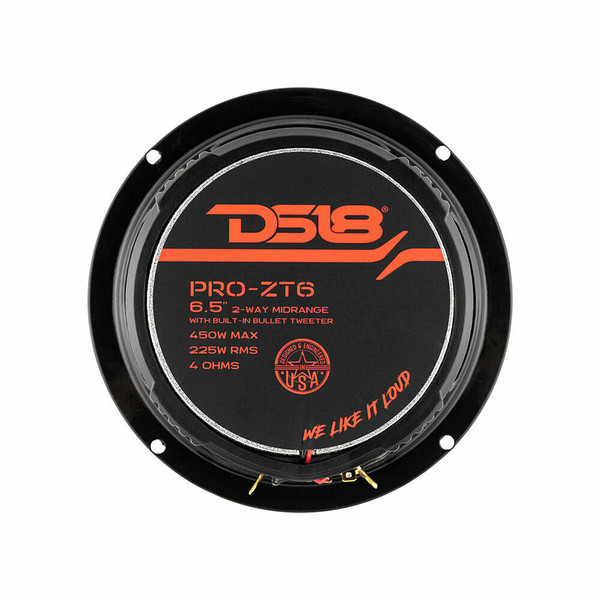 DS18 Audio 6.5 Water Resistant Mid-Range Loudspeaker with Built-in Bullet Tweeter and Grill UTVS0065049