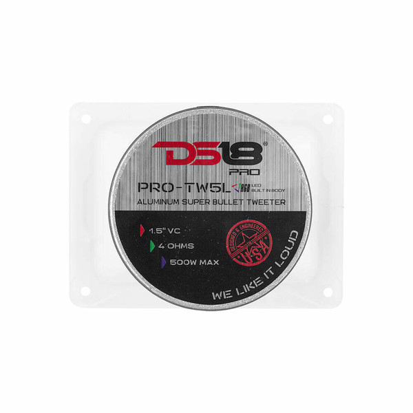 DS18 Audio 4 x 5.35 Super Bullet Tweeter with RGB LED Lights 480 Watts UTVS0066044