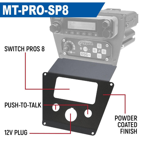 Rugged Radios Polaris RZR Pro XP / Turbo R / Pro R Dash Mount Radio and Intercom Lower Accessory Panel  UTVS0077212