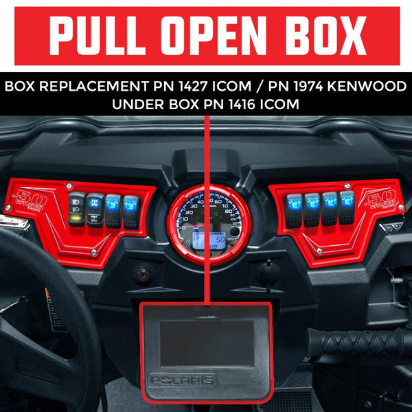 PCI Race Radios Polaris RZR Pull Open Box Replacement Radio & Intercom Bracket  UTVS0078991