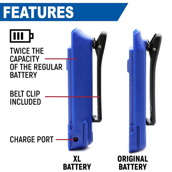 Rugged Radios R1 Handheld Radio High Capacity Battery and Belt Clip  UTVS0086841