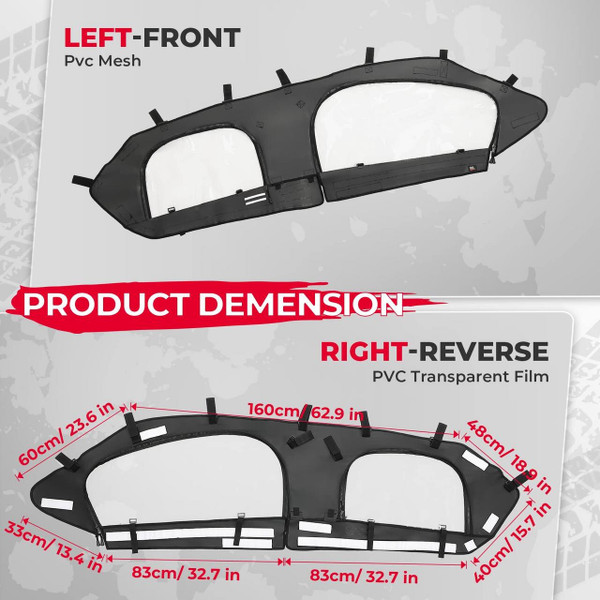 Kemimoto Can-Am Maverick X3 / Max Soft Cab Enclosure Upper Doors  UTVS0094245