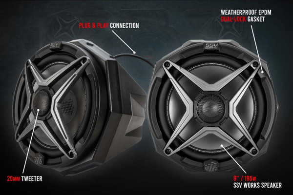 SSV Works Universal 8in Cage-Mount Speaker-Pods  UTVS0095168