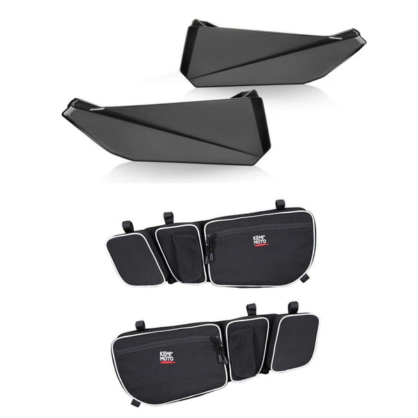Kemimoto Can-Am Maverick X3 Front Door Bags and Front Lower Door Inserts FTVDB023+FTVDI011 - UTV Source