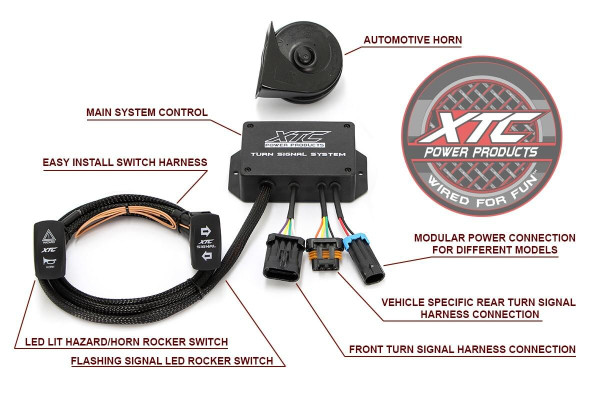 XTC RZR Turbo S & 19 RZR XP Models w/ 3rd Brake Light - Plug & Play TSS Turn Signal System w/ Horn (TSS-POL-RC3)